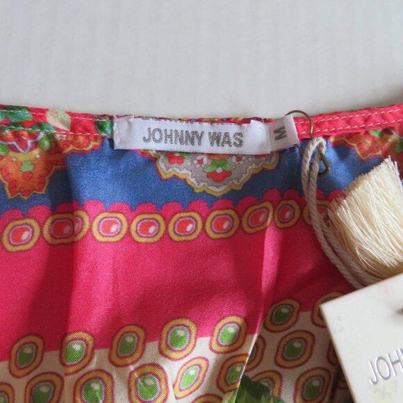 🎉⭐️HP⭐️🎉Johnny Was, Rapsodia Arianna Silk Blouse (Tie Neck) Size M, NWT - Picture 12 of 13